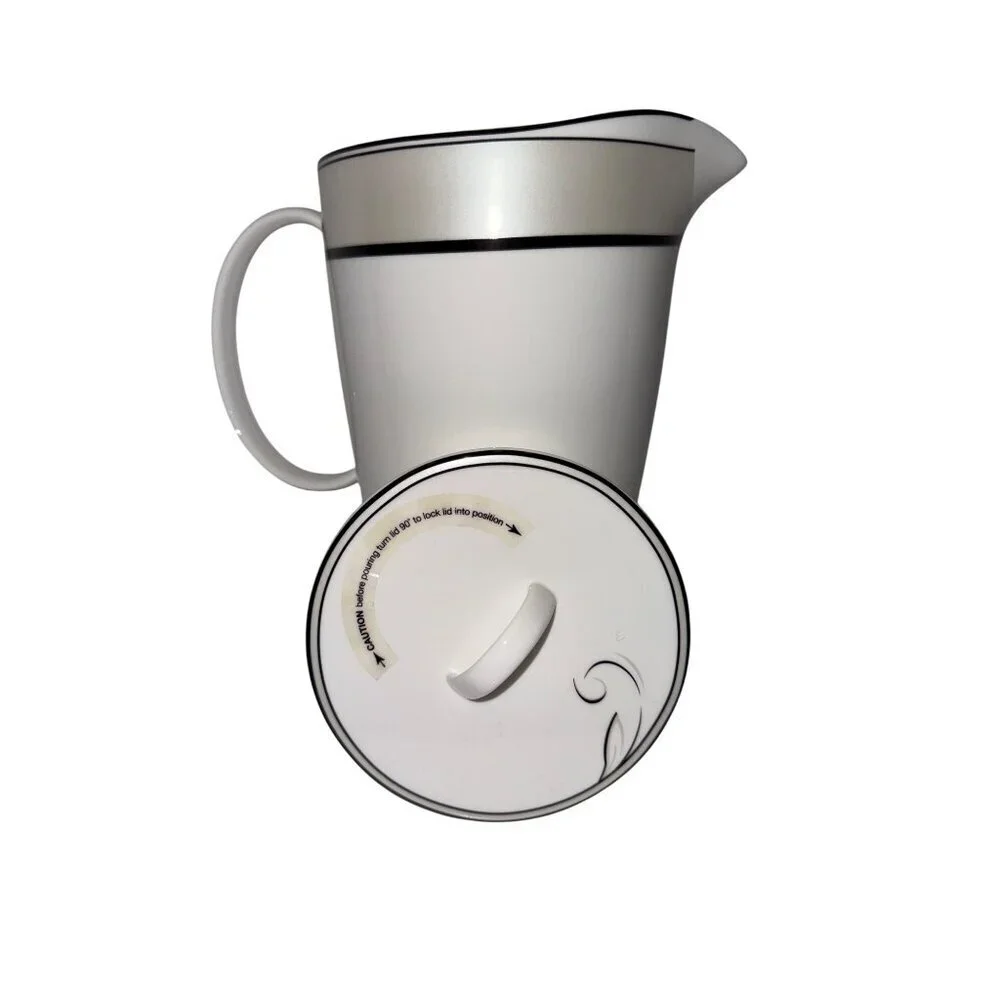 Lenox Viola Simply Fine Pour It On Pitcher with Locking Lid Bone China White NIB